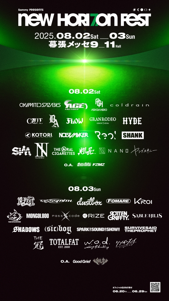 "Sammy presents NEW HORIZON FEST"、最終アーティストでKroi、PassCode、THE冠、粗品発表