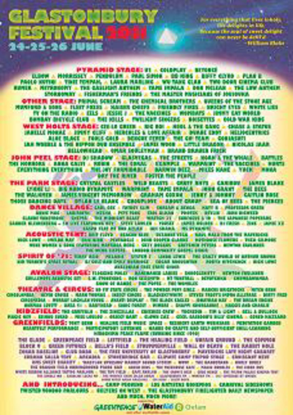 Glastonbury Festival 2011の全出演者が発表！ | Skream! ニュース