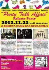 11月21日にTHE KEYS/thatta/Christopher Allan Diadoraによるスプリットのリリース・パーティーを渋谷ロカホリで開催！