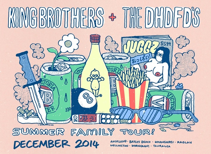 KING BROTHERS、12月に7年振りとなるニュージーランド・ツアーが決定。ガレージ・パンク・バンド THE DHDFD'Sと共に6公演開催