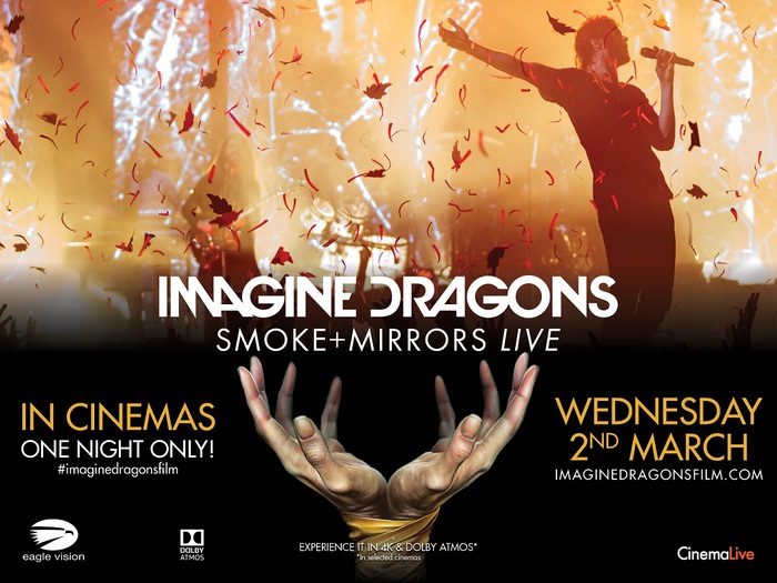 IMAGINE DRAGONS、昨年行ったツアー"Smoke + Mirrors"のライヴ映像を3/2に世界同時上映