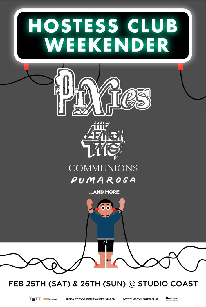 "Hostess Club Weekender"、2/25-26に新木場STUDIO COASTにて開催決定。第1弾ラインナップにPIXIES、THE LEMON TWIGSら4組発表