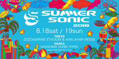 SUMMER SONIC 2018開催決定。オールナイト・フェス、SONICMANIAも前夜開催