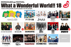 MONGOL800主催フェス"What a Wonderful World!! 18"、第3弾出演アーティストにThe Birthdayら5組決定