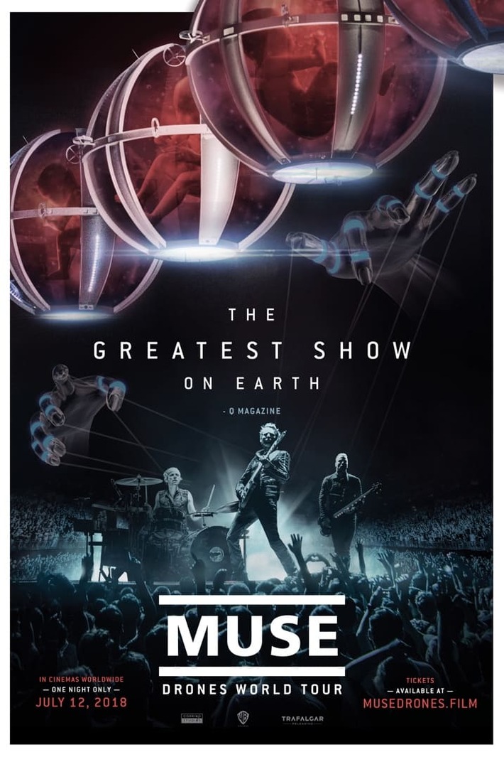 MUSE、ライヴ・フィルム"Muse: Drones World Tour"を7/12に全国37の映画館にて上映決定