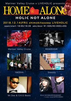 12/14下北沢LIVEHOLICにて"Mariner Valley Cruise × LIVEHOLIC presents『HOME alone, HOLIC not alone』"開催決定