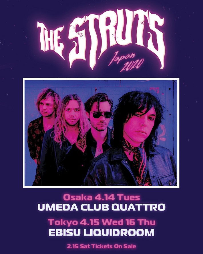 THE STRUTS、4月に東阪で単独来日公演開催決定