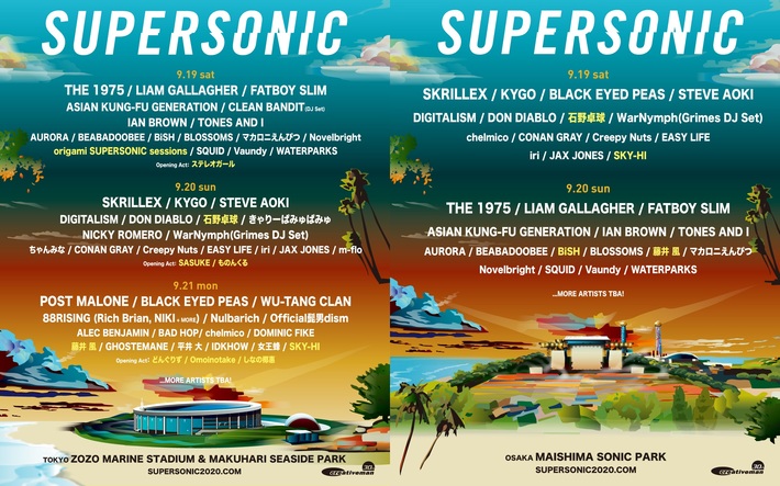 "SUPERSONIC"、第4弾アーティストで石野卓球、藤井 風、origami SUPERSONIC sessions、SKY-HI発表。BiSH大阪追加出演、OA第1弾でOmoinotake、ステレオガールらも決定