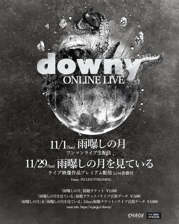 downy、ワンマン・ライヴの生配信が決定。同公演を映像作品化したプレミアム配信＆音源プレゼントも
