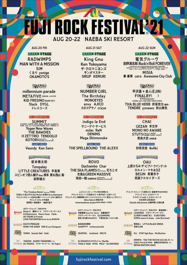 "FUJI ROCK FESTIVAL'21"、Ken Yokoyama出演決定