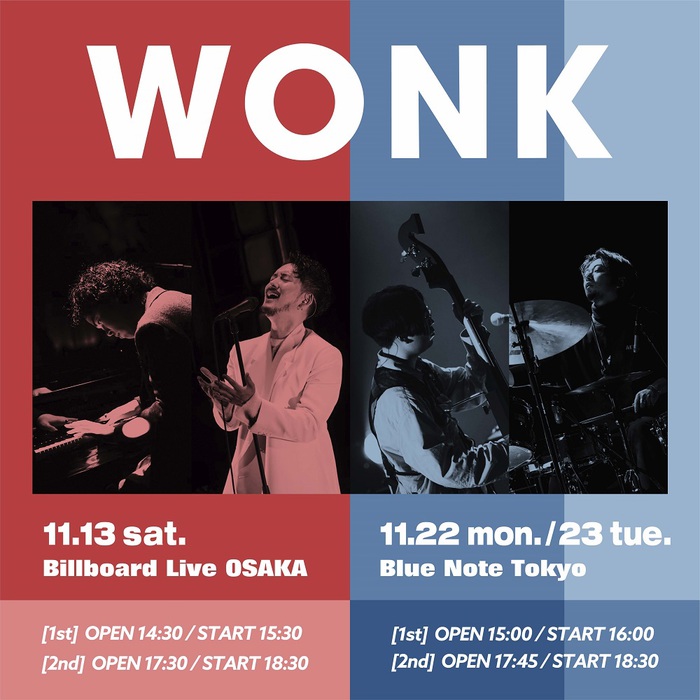 WONK、11月にビルボードライブ大阪、ブルーノート東京公演を開催決定