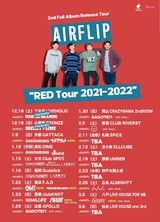 AIRFLIP、"RED Tour 2021-2022"ゲスト・バンド第4弾でナードマグネット、FOUR GET ME A NOTSら発表