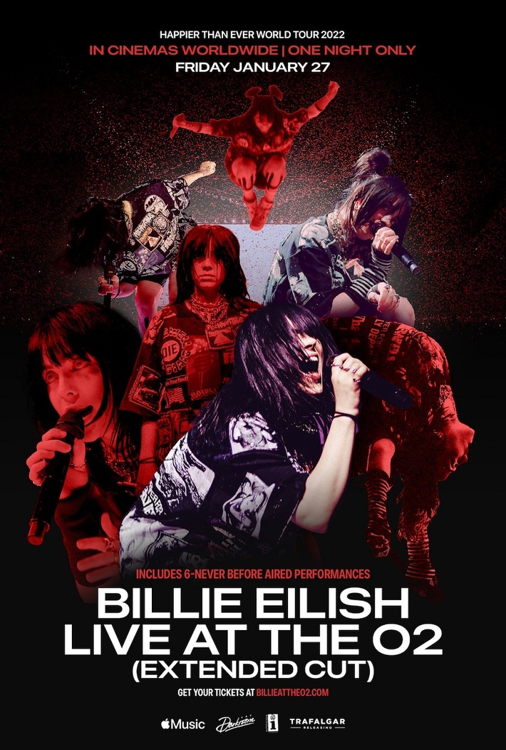 Billie Eilish、"ハピアー・ザン・エヴァー・ライヴ〜O２アリーナ エクステンデット・カット〜"世界同日1/27限定で劇場公開決定