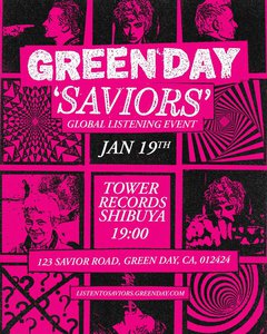 GREEN DAY、ニュー・アルバム『Saviors』リリース記念リスニング・パーティをTOWER RECORDS渋谷店にて1/19開催決定