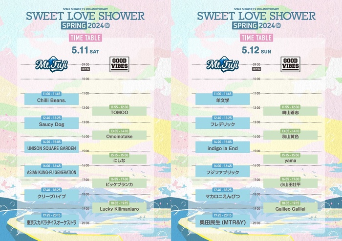 "SWEET LOVE SHOWER SPRING 2024"、タイムテーブル発表。トリは東京スカパラダイスオーケストラ、奥田民生(MTR&Y)