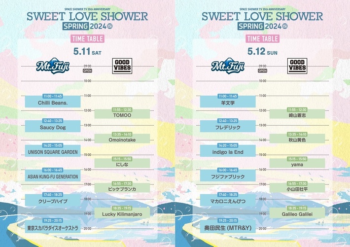"SWEET LOVE SHOWER SPRING 2024"、タイムテーブル発表。トリは東京スカパラダイスオーケストラ、奥田民生(MTR&Y)