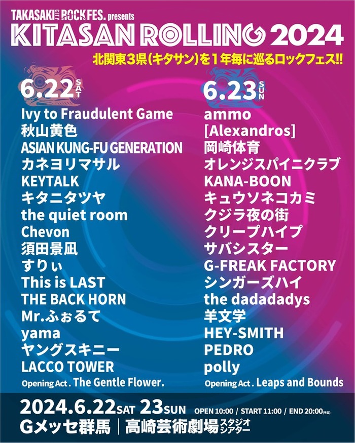 北関東3県を巡る音楽フェス