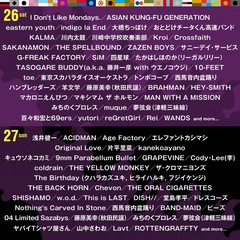 4/26-27開催"ARABAKI ROCK FEST.25"、出演アーティスト日割り発表