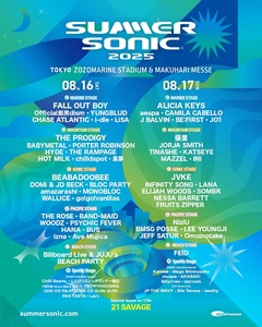"SUMMER SONIC 2025"、東京公演に21 SAVAGE出演決定