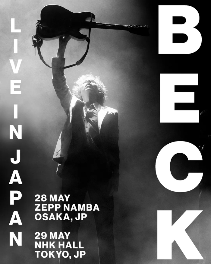 BECK、5/29東京NHKホールにて開催する約7年ぶりとなるバンド編成での来日公演ライヴ配信決定