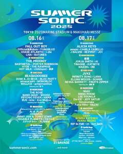"SUMMER SONIC 2025"、"FELIZ CUMPLEAÑOS FERXXO"開催＆"MIDNIGHT SONIC curated by m-flo"追加アーティスト発表。OAとして板歯目、OddRe:出演決定