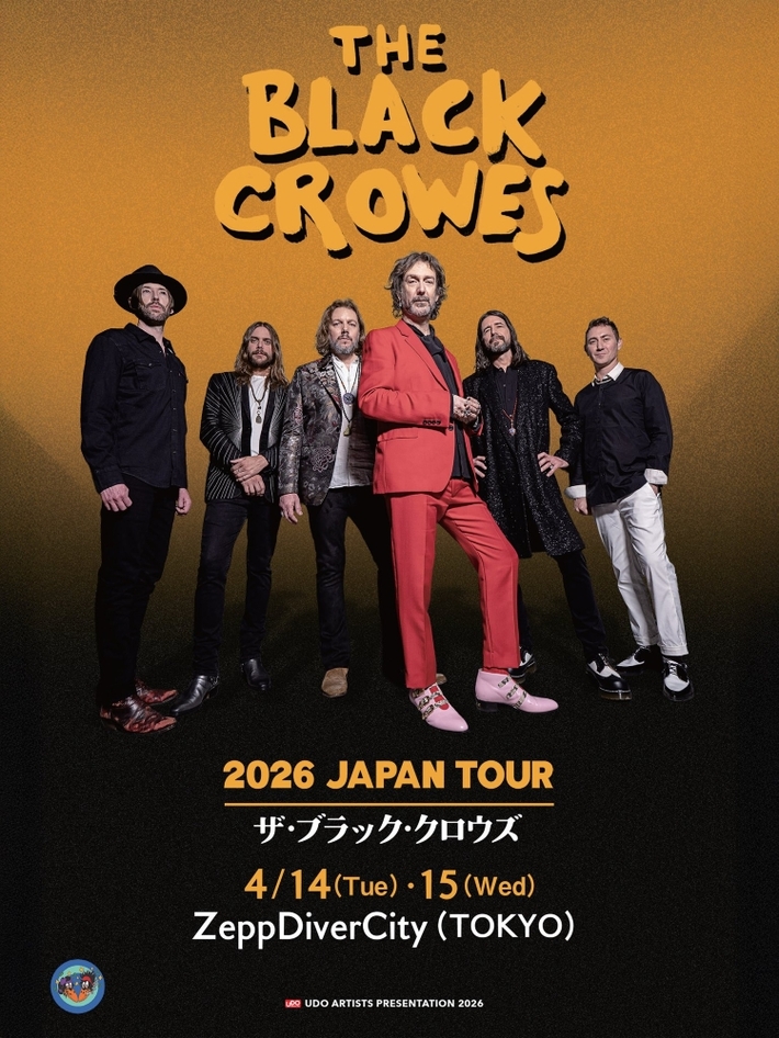 THE BLACK CROWES、来日公演決定。Zepp DiverCity(TOKYO)にて来年4/14-15開催