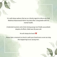 BLACK MIDI創設メンバー Matt Kwasniewski-Kelvinが逝去