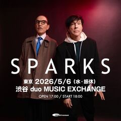 SPARKS、CorneliusとのWヘッドライン・ショーに加え貴重な単独公演決定。5/6渋谷 duo MUSIC EXCHANGEにて開催