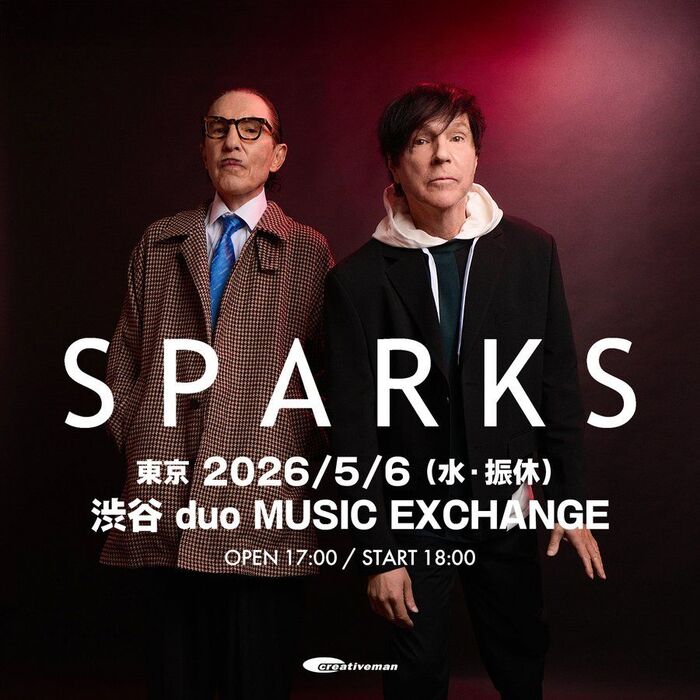 SPARKS、CorneliusとのWヘッドライン・ショーに加え貴重な単独公演決定。5/6渋谷 duo MUSIC EXCHANGEにて開催