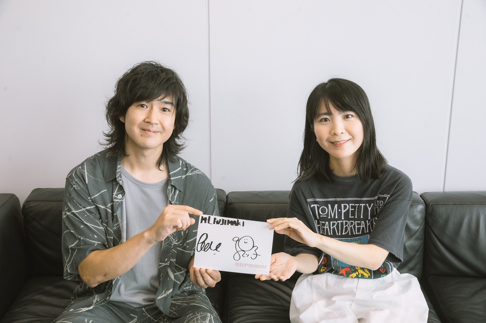 藤巻亮太×橋本絵莉子 直筆コラボサイン色紙＋ステッカー2種